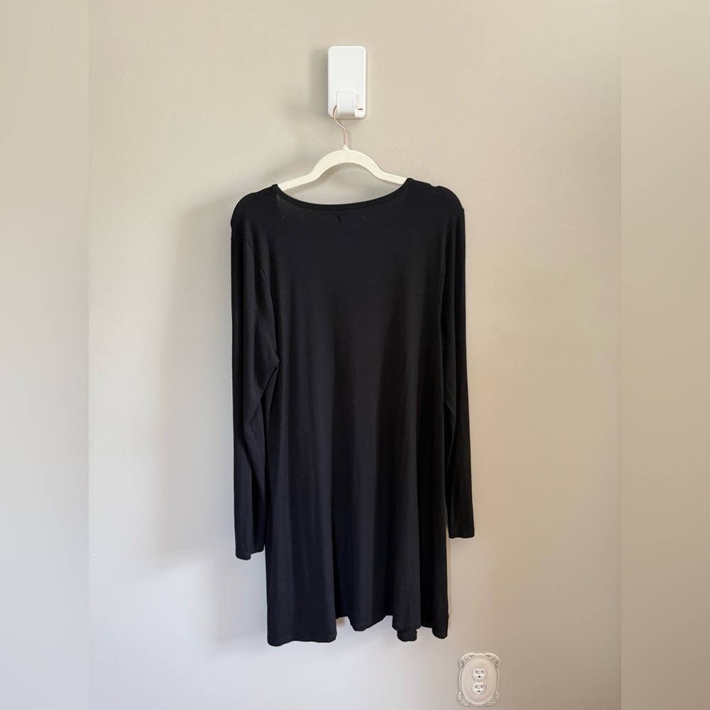 Madewell • Black Long Sleeve Shift Tunic Dress XL Basic Capsule Wardrobe Piece - Picture 5 of 7
